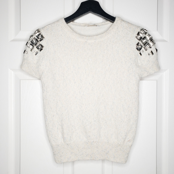 Patrizia Pepe embellished shoulder sweater M - Picture 1 of 7